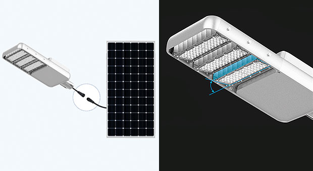 Avantages du réverbère solaire fendu d'angle réglable (SSL-I)