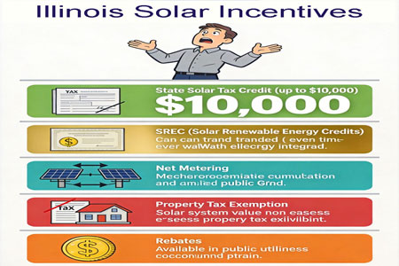 Incitations solaires de l'Illinois 2026 – Crédits d'impôt, remises, facturation nette et économies